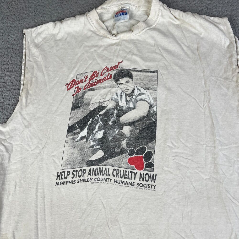 Elvis Presley Don’t Be Cruel To Animals T Shirt Men Large Memphis Humane Society - Picture 2 of 15